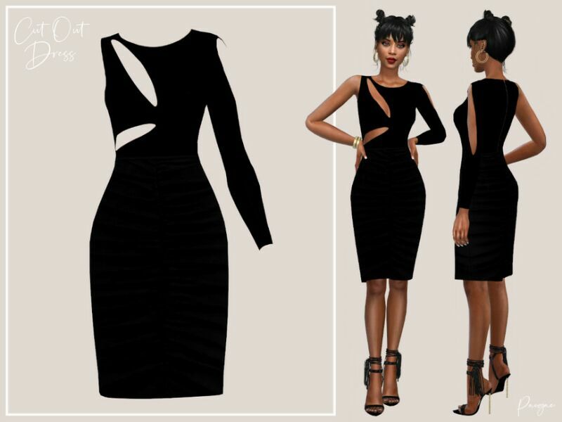 Cutout Dress By Paogae Sims 4 CC