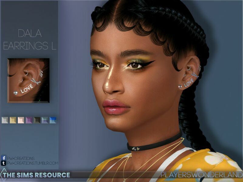 Dala Earrings L By Playerswonderland Sims 4 CC