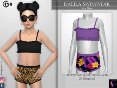 Dalila Swimwear By Katpurpura Sims 4 CC