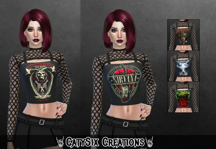 Dark Tops / Bands V7 By Catysix Sims 4 CC