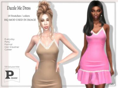 Dazzle ME Dress By Pizazz Sims 4 CC