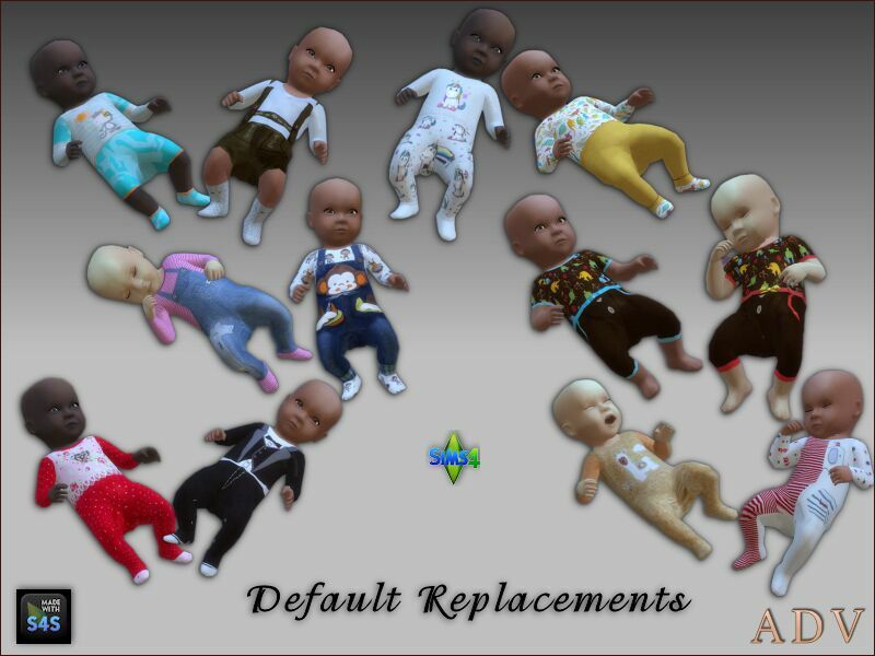 Default Replacements Baby Clothing Sims 4 CC