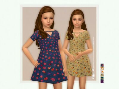 Della Dress By Lillka Sims 4 CC