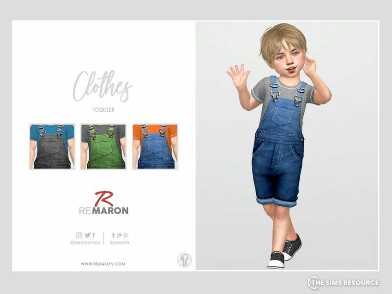 Denim Jumpsuit 01 For Toddler By Remaron Sims 4 CC