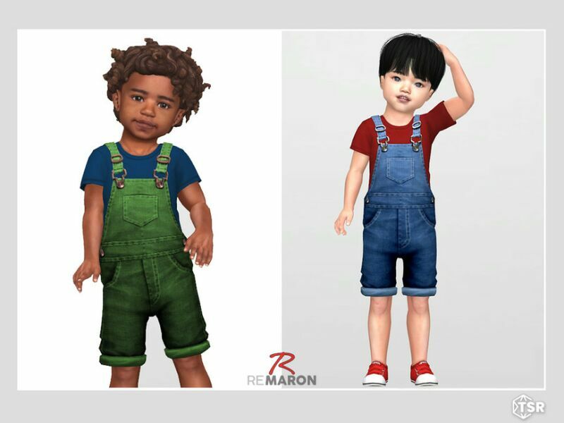 sims 4 cc denim jumpsuit 01 for toddler by remaron 2