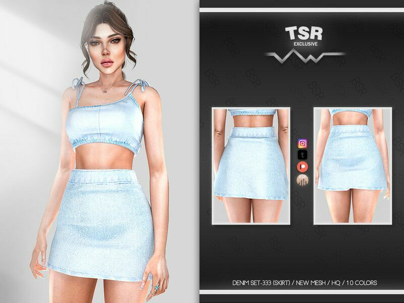 Denim SET-333 (Skirt) BD938 For / Everyday Sims 4 CC