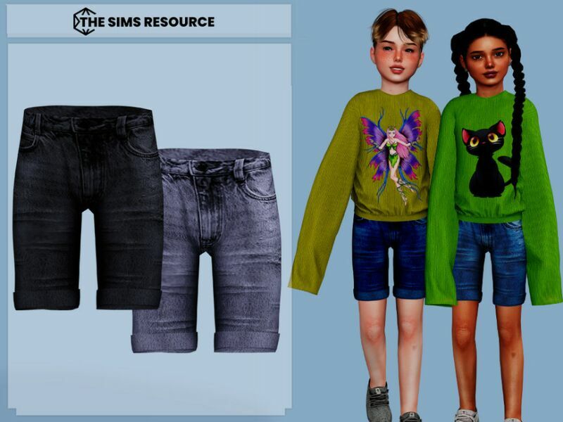 Denim Short Jeans By Couquett Sims 4 CC