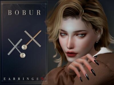 Diamond Earrings With Pearls By Bobur3 Sims 4 CC