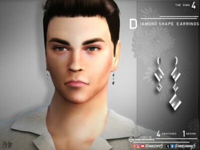 Diamond Shape Earrings By Mazero5 Sims 4 CC