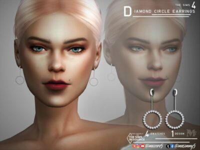 Diamonds Circle Earrings By Mazero5 Sims 4 CC