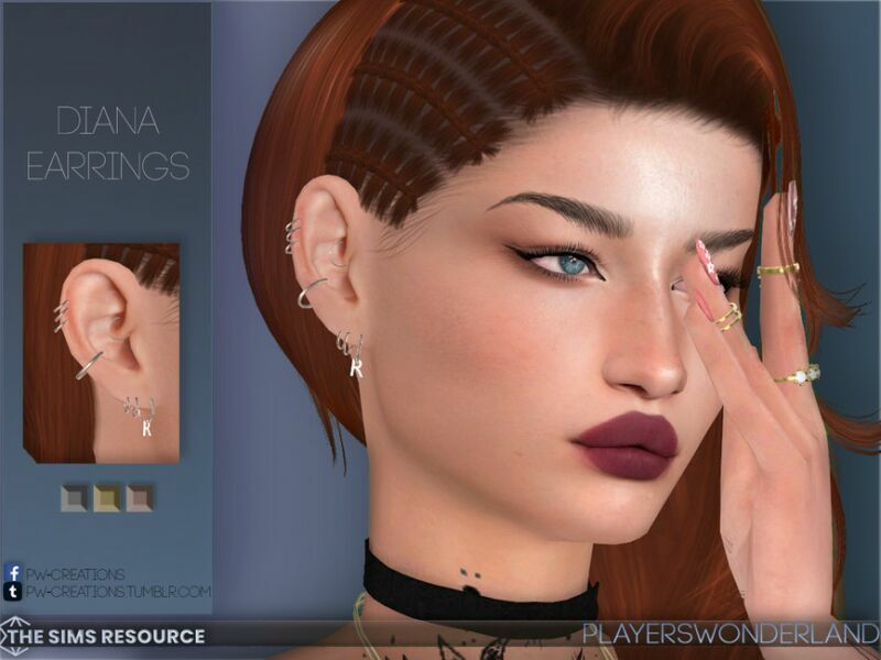 Diana Earrings By Playerswonderland Sims 4 CC