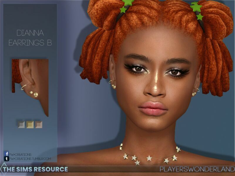 Dianna Earrings B By Playerswonderland Sims 4 CC