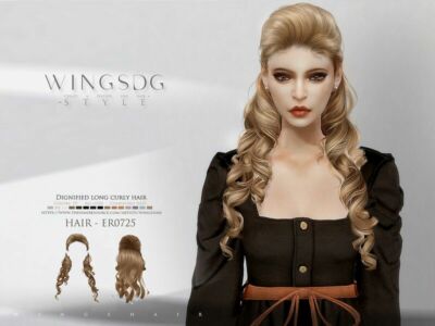 Dignified Long Curly Hair – ER0725 By Wingssims Sims 4 CC