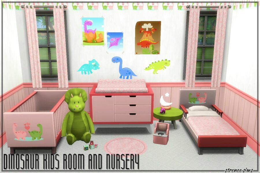 Dinosaur Kids Room And Nursery Sims 4 CC