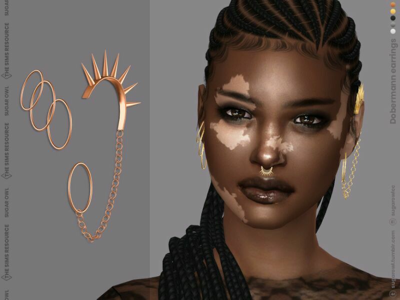 Dobermann Earrings Sims 4 CC