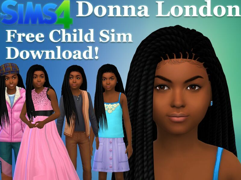 Donna London Free Child SIM Download By VTK Sims 4 CC