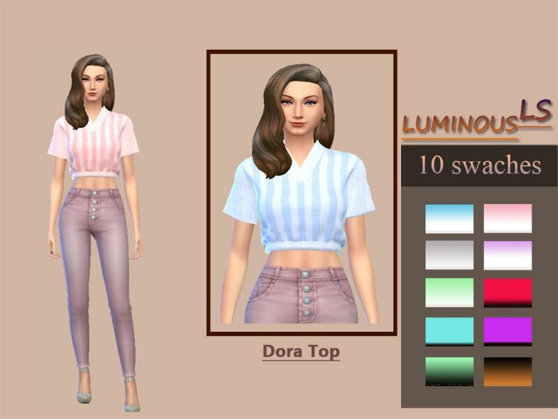 Dora TOP By Luminousls Sims 4 CC