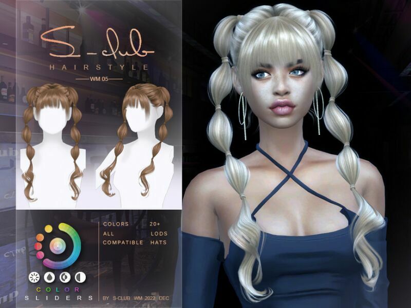 Double Braid Hair (Shasha) By S-Club Sims 4 CC