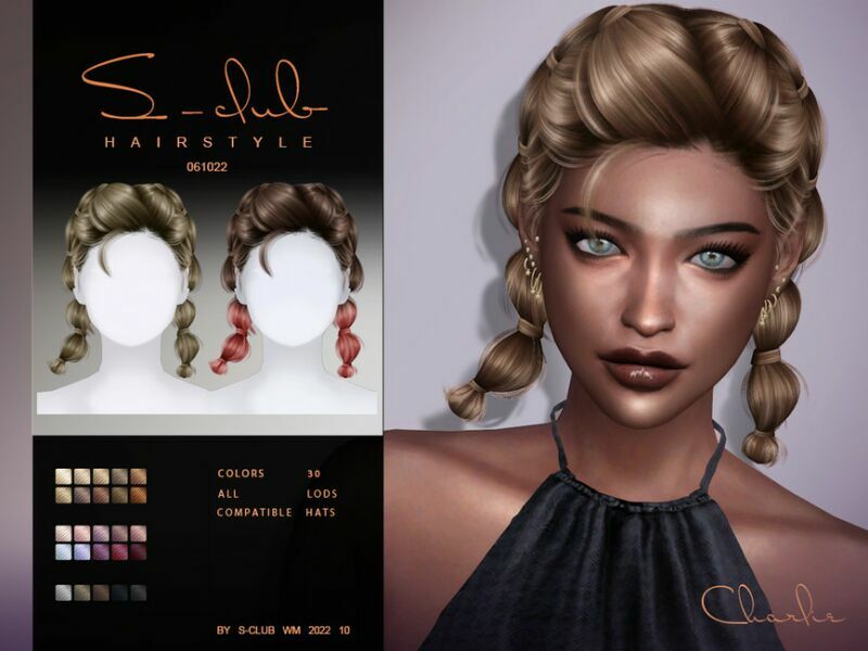 Double Braid Hairstyle (Charlie061022) By S-Club Sims 4 CC