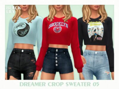 Dreamer Crop Sweater 05 Sims 4 CC