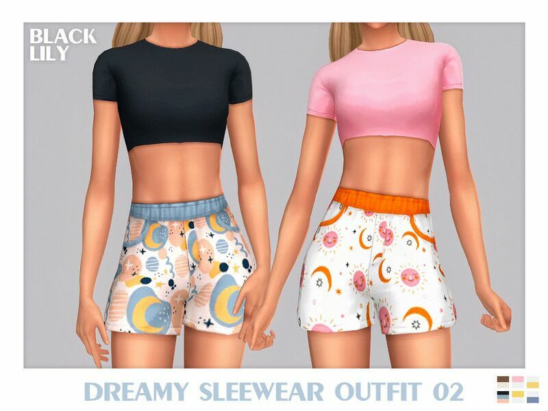 Dreamy Sleepwear Outfit 02 Sims 4 CC