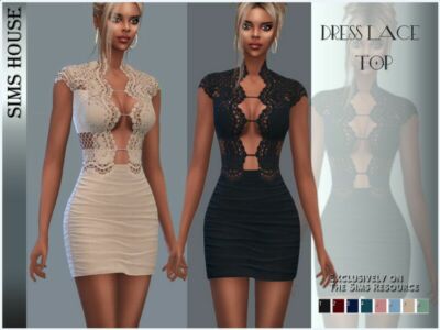 Dress Lace TOP Sims 4 CC