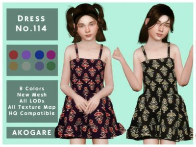 Dress NO.114 By _Akogare_ Sims 4 CC