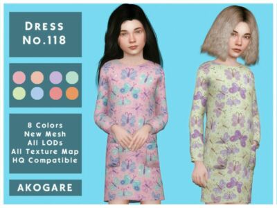 Dress NO.118 By _Akogare_ Sims 4 CC