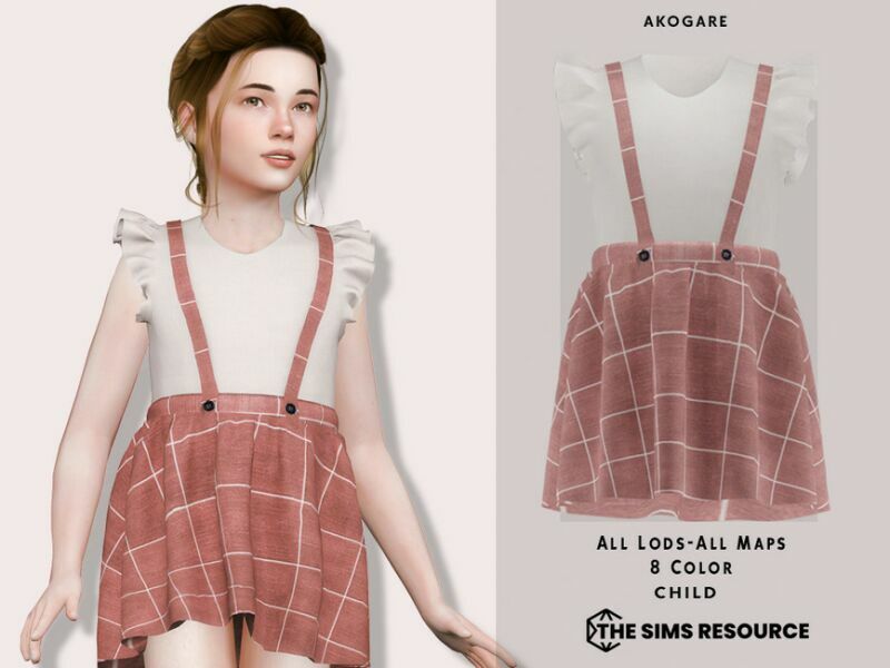 Dress NO.197 By _Akogare_ Sims 4 CC