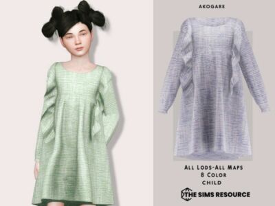 Dress NO.198 By _Akogare_ Sims 4 CC