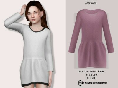 Dress NO.231 By _Akogare_ Sims 4 CC