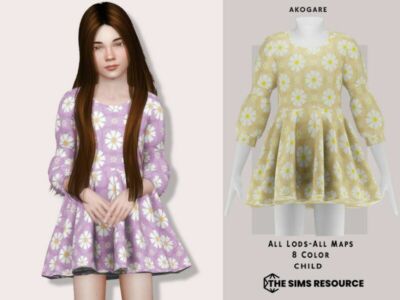 Dress NO.249 By _Akogare_ Sims 4 CC