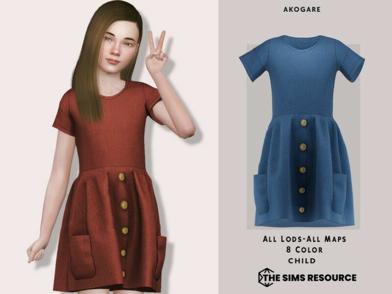 Dress NO.250 By _Akogare_ Sims 4 CC