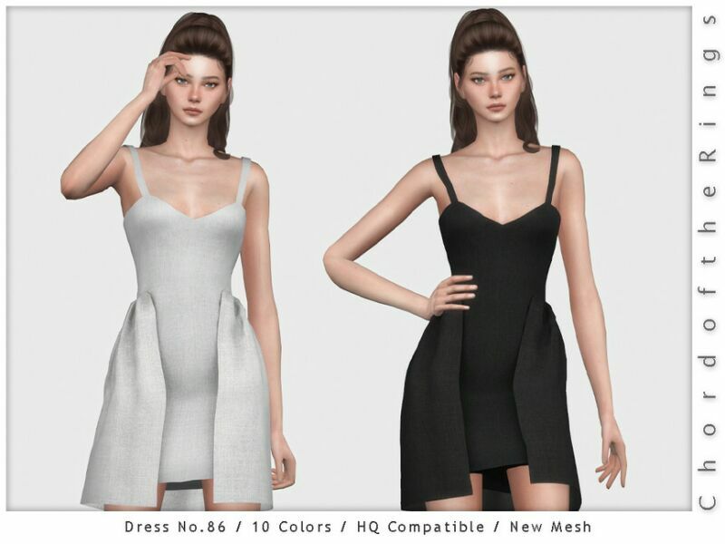 Dress NO.86 By Chordoftherings Sims 4 CC