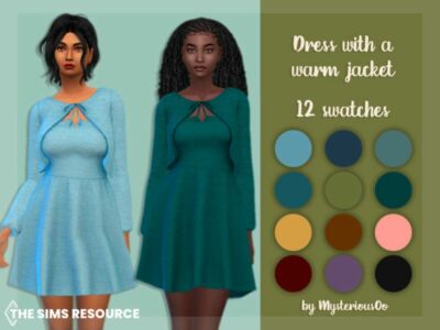 Dress With A Warm Jacket By Mysteriousoo Sims 4 CC