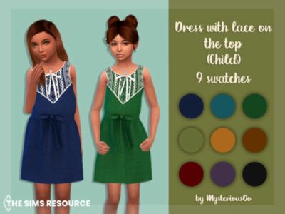 Dress With Lace ON The TOP Child By Mysteriousoo Sims 4 CC