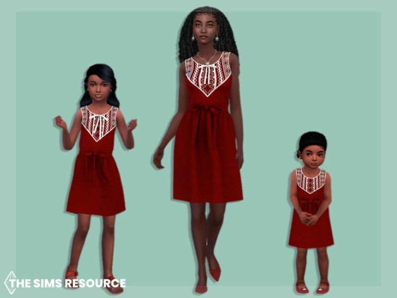 sims 4 cc dress with lace on the top child by mysteriousoo 2