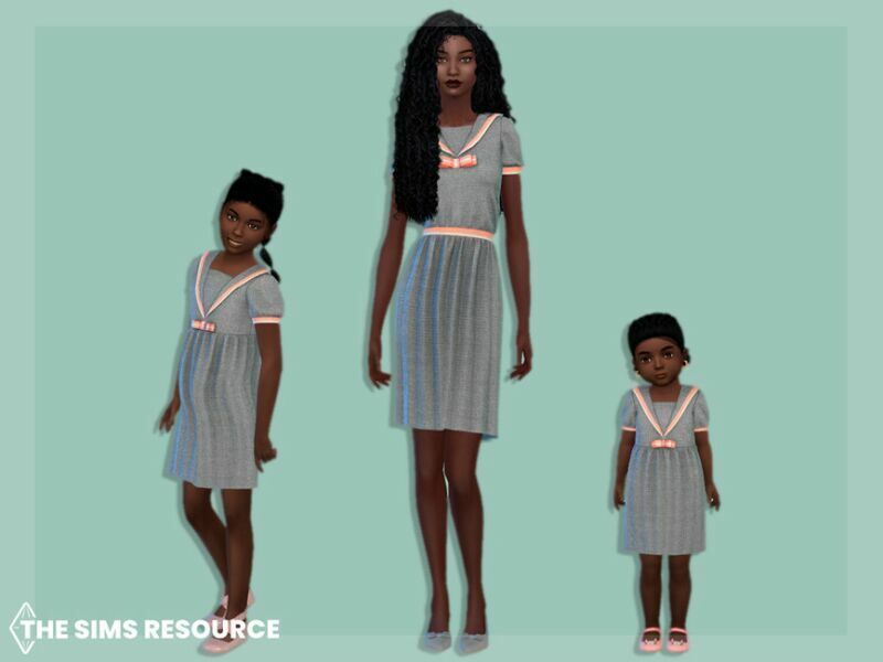 sims 4 cc dress with pleats and stripes toddler by mysteriousoo 2