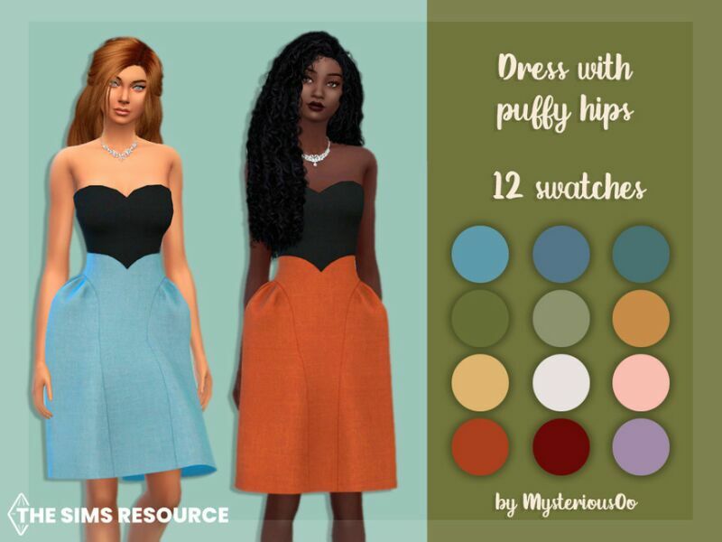 Dress With Puffy Hips By Mysteriousoo Sims 4 CC