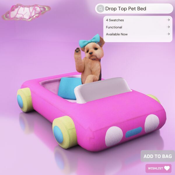 Drop TOP PET BED 🎀 Sims 4 CC