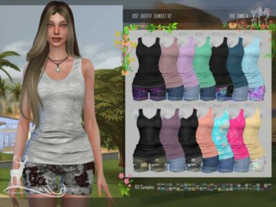 DSF Outfit Sunset V2 By Dansimsfantasy Sims 4 CC