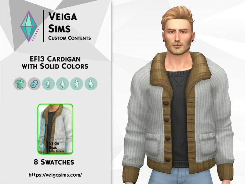 sims 4 cc ef13 cardigan with solid colors 2