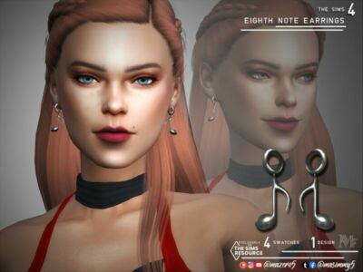 Eighth Note Earrings By Mazero5 Sims 4 CC