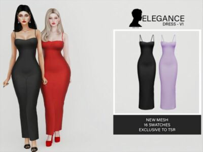 Elegance (Dress V1) Sims 4 CC