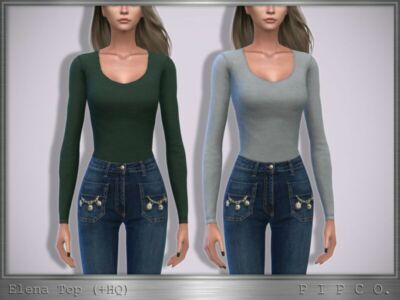 Elena TOP (Tucked). By Pipco Sims 4 CC