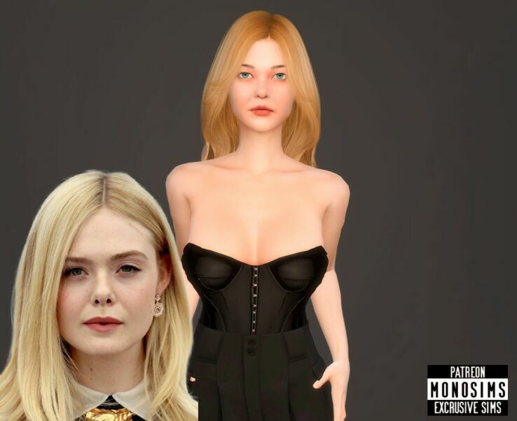 sims 4 cc elle fanning sims by monosims 2