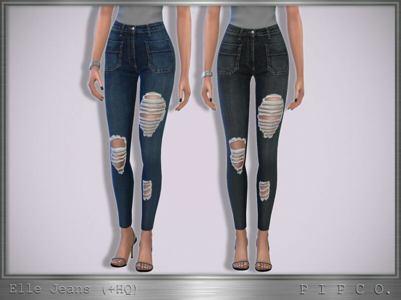 Elle Jeans (Ripped). By Pipco Sims 4 CC