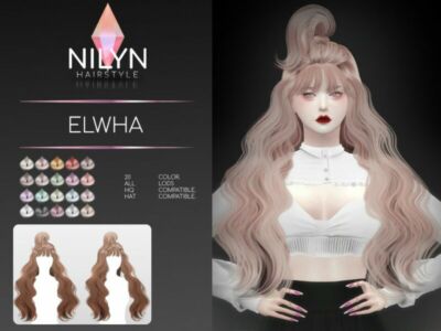 Elwha Hair – NEW Mesh By Nilyn Sims 4 CC