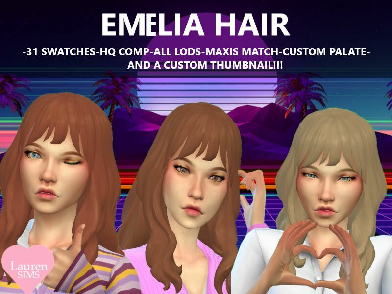 Emelia Hair By Laurensims Sims 4 CC