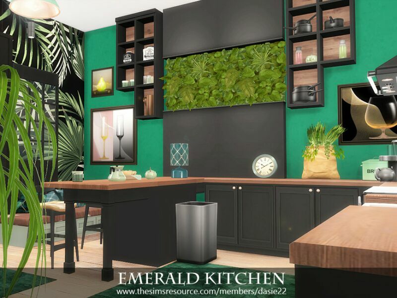 sims 4 cc emerald kitchen by dasie2 3